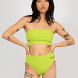 Bloomer top or Panty in lime, knitted pair of panties or top with logo