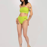 Bloomer top or Panty in lime, knitted pair of panties or top with logo