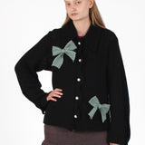 Mesh Bow Cardigan