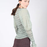 Sheer Stripe Puff Jumper