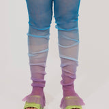 Long Gradient Frills in blue and lavender, transparent high frills