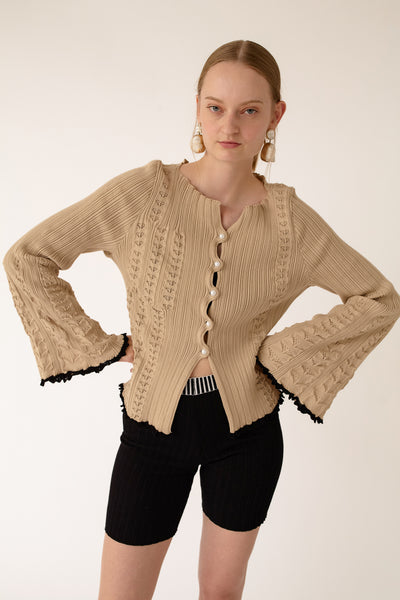 トップス coyseio NET KNIT CARDIGAN Lace Cardigan – nadiawire