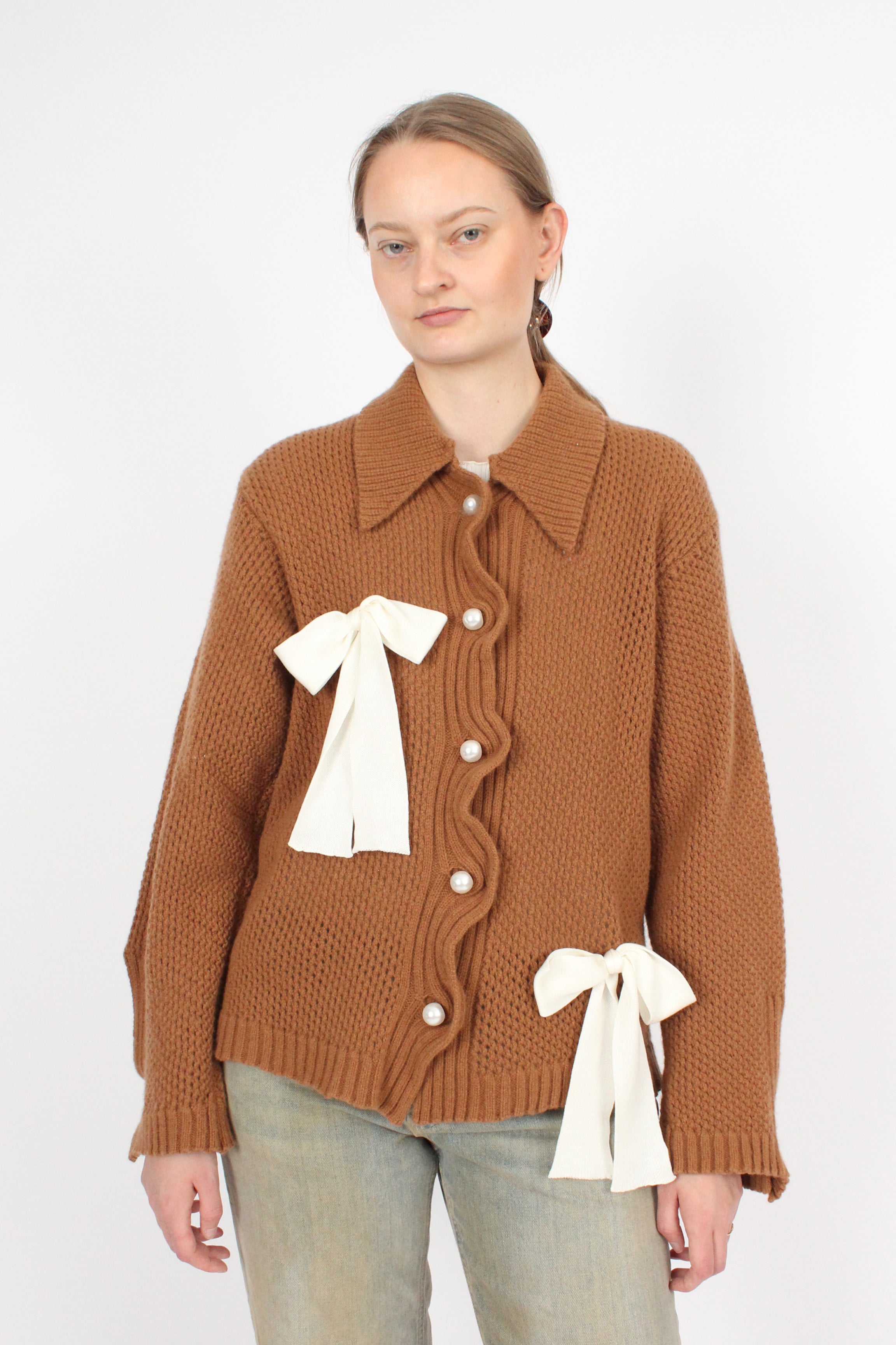 Chunky Mesh Bow Cardigan – nadiawire