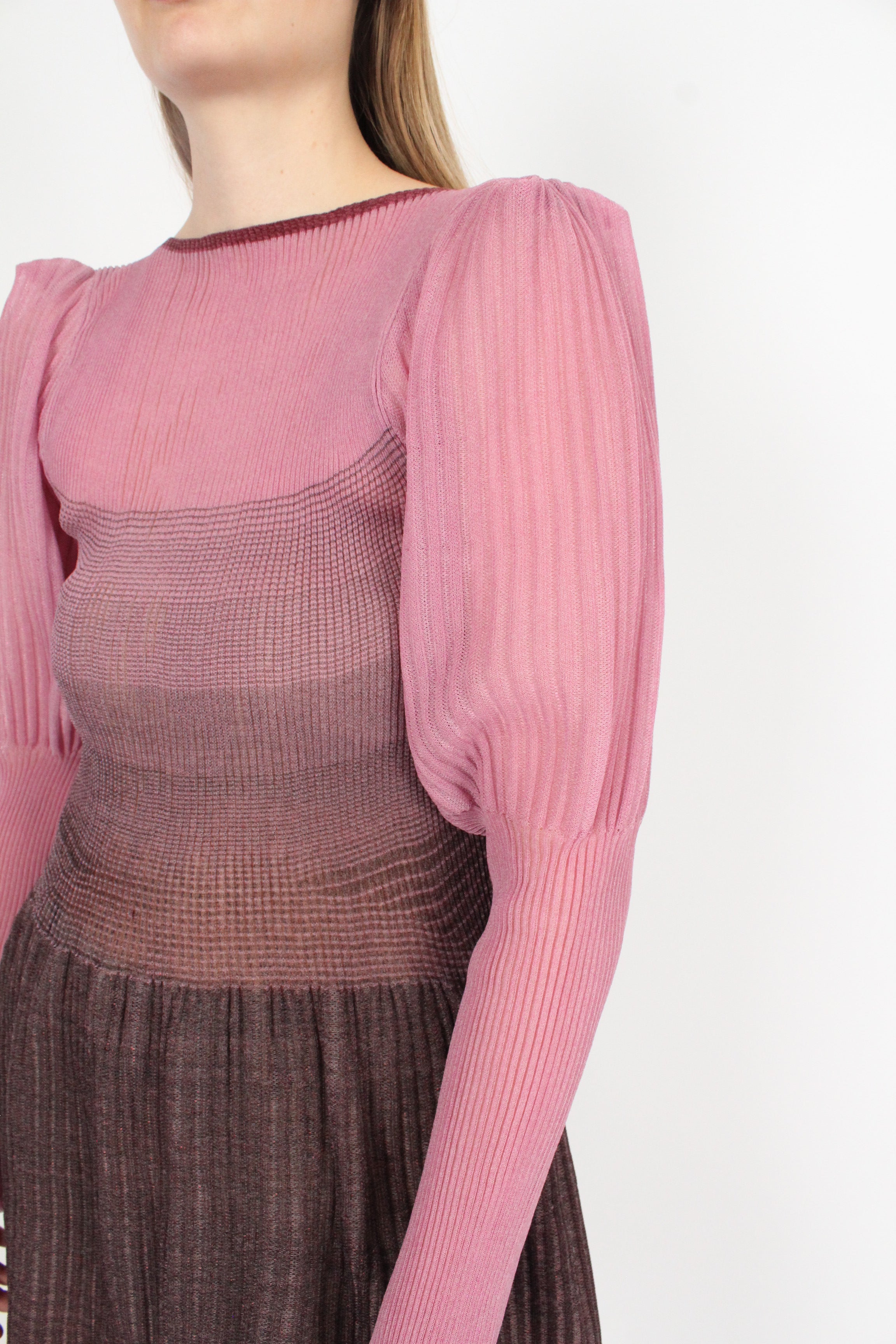 pink sheer shirt dress Sleeveless Fringed Hem Mini Bodycon Dress In Metallic Pink Sheer Knit | EGO US