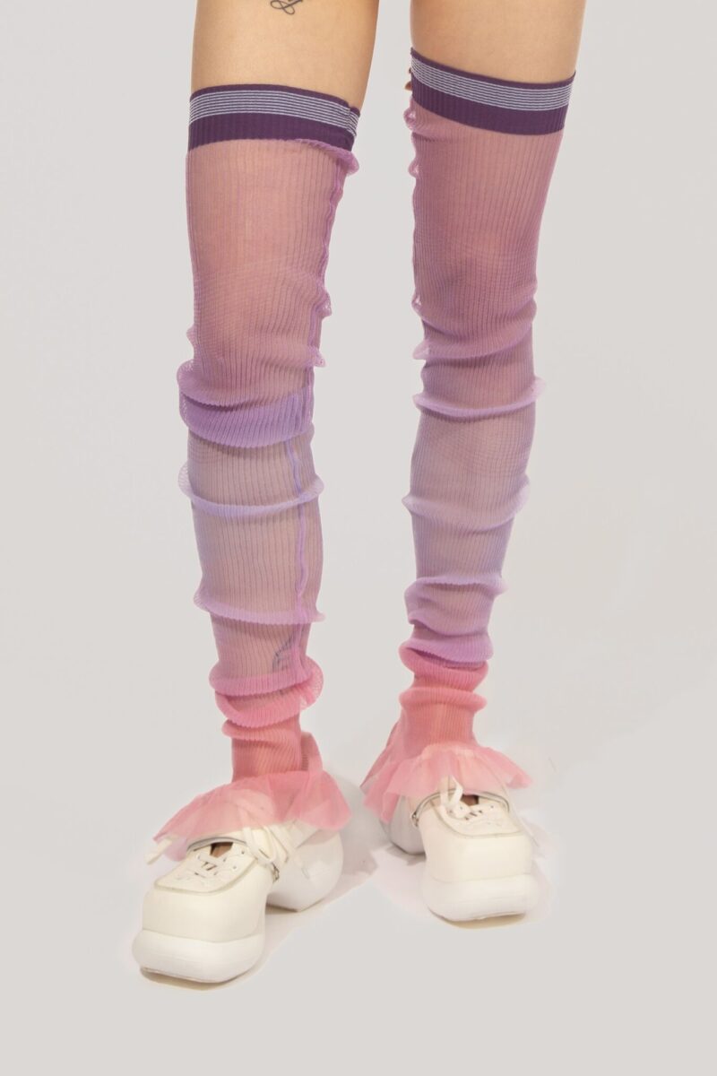 Long Gradient Frills in pink and lavender, transparent high frills
